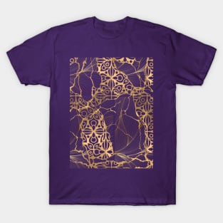 Golden Lines. Japanese Kintsugi Pattern T-Shirt